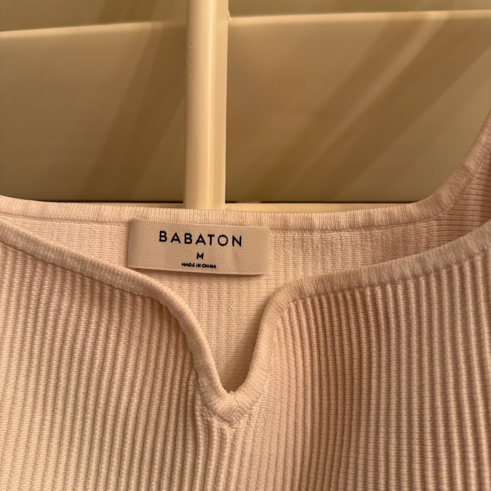 Babaton Cream Ribbed Crop Top - Picture 3 of 3